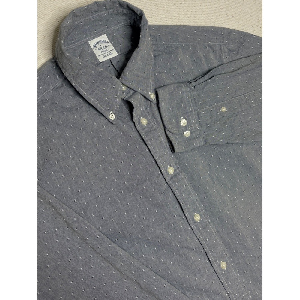 Brooks Brothers Regent Dotted Button Down Shirt‎ Mens Large Long Sleeve Cotton